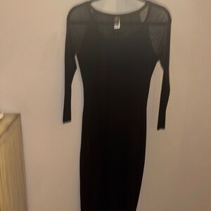Jean Paul Gaultier Sheer Black Long Sleeve Dress